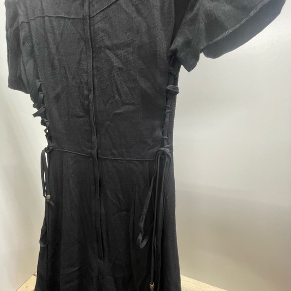 Anthropologie Maeve Buttoned Front Jumpsuit with Lace Up Sides - Picture 6 of 8